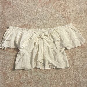 Altar'd State Cream Off-Shoulder Crop Top